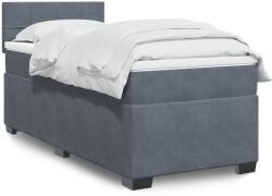 vidaXL sötétszürke bársony rugós ágy matraccal 100 x 200 cm (3286235)