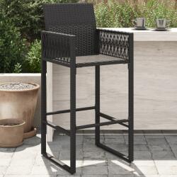 vidaXL 2 db fekete polyrattan kerti bárszék (368702)
