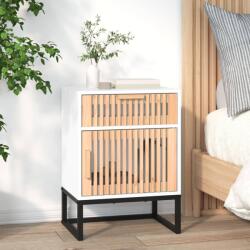 vidaXL fehér szerelt fa és vas éjjeliszekrény 40 x 30 x 55, 5 cm (352091)