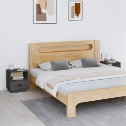 vidaXL 2 db szürke tömör fenyőfa éjjeliszekrény 40 x 34 x 45 cm (818300) - vidaxl