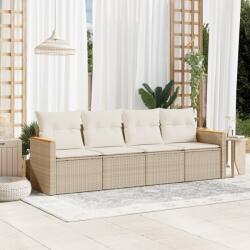 vidaXL 4 részes bézs polyrattan kerti ülőgarnitúra párnákkal (3258173)