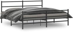 vidaXL fekete fém ágykeret fej- és lábtámlával 183 x 213 cm (355388)