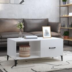 vidaXL magasfényű fehér szerelt fa dohányzóasztal 90 x 50 x 40 cm (812669)