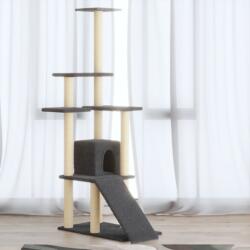 vidaXL sötétszürke macskabútor szizál kaparófákkal 155 cm (171517) - vidaxl