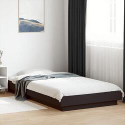 vidaXL fekete szerelt fa ágykeret LED-világítással 100 x 200 cm (3281113) - vidaxl