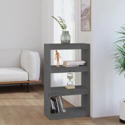 vidaXL szürke tömör fenyőfa könyvszekrény/térelválasztó 60x30x103, 5 cm (808165)