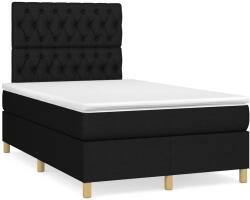 vidaXL fekete szövet rugós és LED-es ágy matraccal 120x190 cm (3270269)