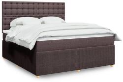 vidaXL sötétbarna szövet rugós ágy matraccal 180 x 200 cm (3294452)