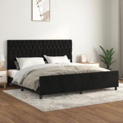vidaXL fekete bársony ágykeret matrac nélkül 200 x 200 cm (3125960)