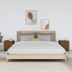 vidaXL 2 db mézbarna tömör fenyőfa éjjeliszekrény 40 x 34 x 45 cm (818282)
