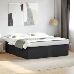 vidaXL fekete szerelt fa ágykeret 200 x 200 cm (3280896)