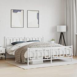 vidaXL fehér fém ágykeret fej- és lábtámlával 183 x 213 cm (374313)