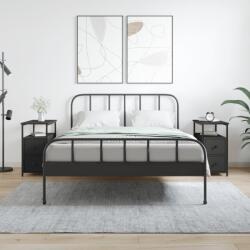 vidaXL 2 db fekete szerelt fa éjjeliszekrény 30x60x60 cm (826064)