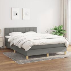 vidaXL sötétszürke szövet rugós ágy matraccal 140 x 190 cm (3140610)