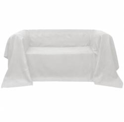 vidaXL Krémszínű mikro-velúr kanapéhuzat védő 210 x 280 cm (130890)