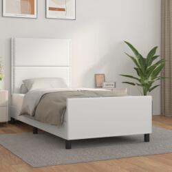 vidaXL fehér műbőr ágykeret fejtámlával 90 x 200 cm (3125489)