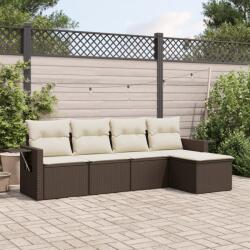 vidaXL 5 részes barna polyrattan kerti ülőgarnitúra párnával (3220092)