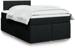 vidaXL fekete szövet rugós ágy matraccal 120 x 200 cm (3286649)