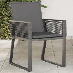 vidaXL 4 db fekete polyrattan kerti szék párnával (4008116)