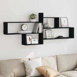 vidaXL fekete szerelt fa fali polc 167, 5 x 18 x 68 cm (853318)