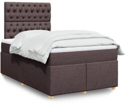 vidaXL sötétbarna szövet rugós ágy matraccal 120 x 200 cm (3291257)