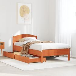 vidaXL viaszbarna tömör fenyőfa ágy matrac nélkül 100 x 200 cm (3301844)