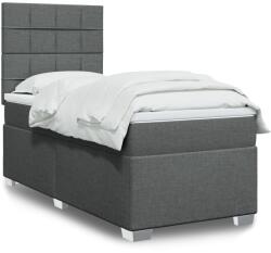 vidaXL sötétszürke szövet rugós ágy matraccal 80 x 200 cm (3290316)