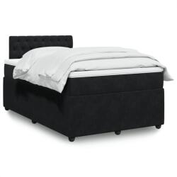 vidaXL fekete bársony rugós ágy matraccal 120 x 200 cm (3290018)