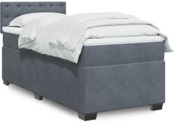 vidaXL sötétszürke bársony rugós ágy matraccal 90x190 cm (3288487)
