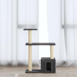 vidaXL sötétszürke macskabútor szizál kaparófákkal 70 cm (171435) - vidaxl