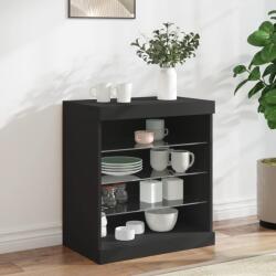 vidaXL fekete tálalószekrény LED-világítással 60, 5 x 37 x 67 cm (836694)