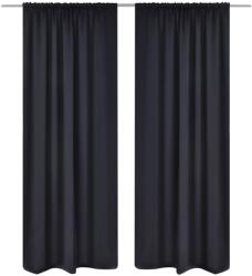 vidaXL 2 db fekete sötétítőfüggöny nyílással 135 x 245 cm (130370) - vidaxl