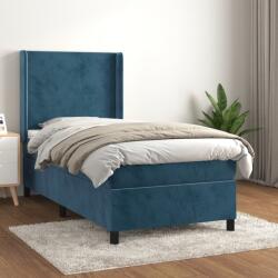 vidaXL sötétkék bársony rugós ágy matraccal 80 x 200 cm (3132529)