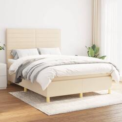 vidaXL krémszínű szövet rugós ágy matraccal 140 x 190 cm (3142414)