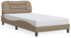 vidaXL cappuccino színű műbőr ágykeret LED-világítással 100 x 200 cm (3213917)