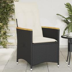 vidaXL fekete polyrattan dönthető kerti szék párnával (365643) - vidaxl