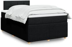 vidaXL fekete szövet rugós ágy matraccal 120 x 190 cm (3287397)