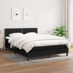 vidaXL fekete szövet rugós ágy matraccal 140 x 190 cm (3139971)