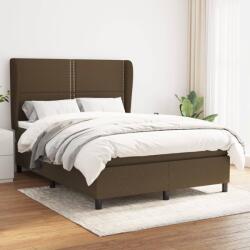 vidaXL sötétbarna szövet rugós ágy matraccal 140 x 190 cm (3127880)