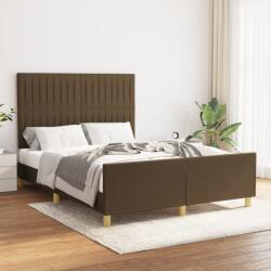 vidaXL sötétbarna szövet ágykeret matrac nélkül 140 x 190 cm (3125214)