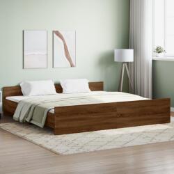 vidaXL barna tölgyszínű ágykeret fej- és lábtámlával 180 x 200 cm (3203774) - vidaxl