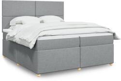 vidaXL világosszürke szövet rugós ágy matraccal 200 x 200 cm (3291380)