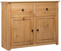 vidaXL panama stílusú tömör fenyőfa tálalószekrény 93 x 40 x 80 cm (282697) - vidaxl