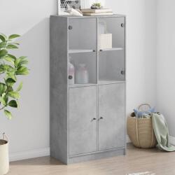 vidaXL betonszürke szerelt fa magasszekrény ajtókkal 68x37x142 cm (3295867) - vidaxl