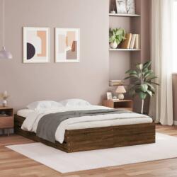 vidaXL barna tölgyszínű szerelt fa ágykeret fiókokkal 120 x 200 cm (3207286)