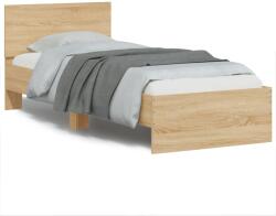 vidaXL sonoma tölgy színű ágykeret fejtámlával és LED-ekkel 90x190 cm (838836)