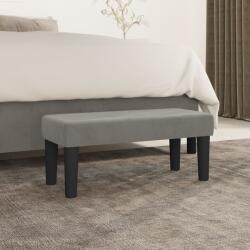 vidaXL világosszürke bársony pad 70 x 30 x 30 cm (346638)