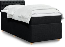 vidaXL fekete szövet rugós ágy matraccal 90x190 cm (3286544)
