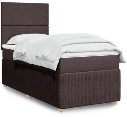 vidaXL sötétbarna szövet rugós ágy matraccal 100 x 200 cm (3291963)