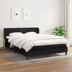 vidaXL fekete szövet rugós ágy matraccal 140 x 200 cm (3126167)